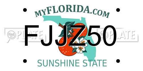 FJJZ50 Florida License Plate