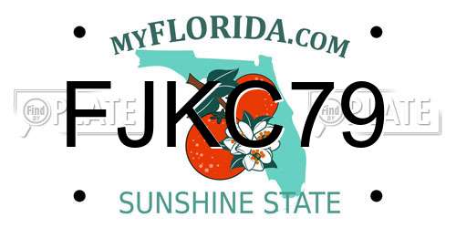 FJKC79 Florida License Plate