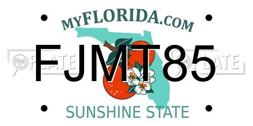 FJMT85 Florida License Plate