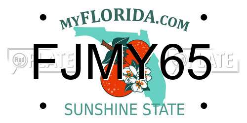 FJMY65 Florida License Plate