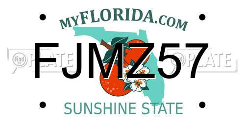 FJMZ57 Florida License Plate
