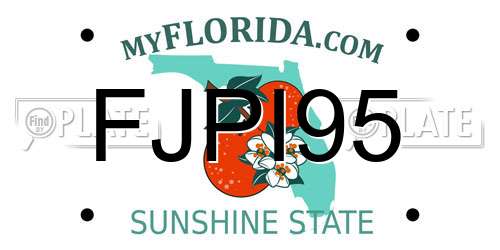 FJPI95 Florida License Plate