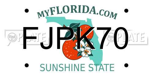 FJPK70 Florida License Plate