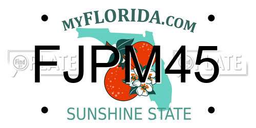 FJPM45 Florida License Plate