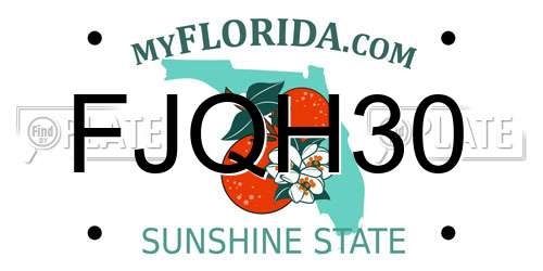 FJQH30 Florida License Plate