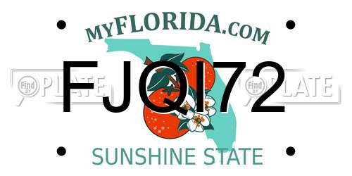 FJQI72 Florida License Plate