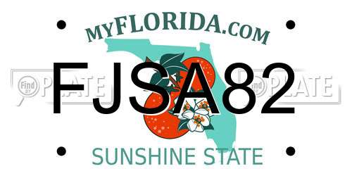 FJSA82 Florida License Plate