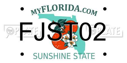 FJST02 Florida License Plate