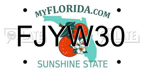 FJYW30 Florida License Plate