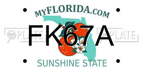 FK67A Florida License Plate