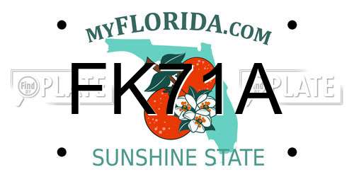 FK71A Florida License Plate
