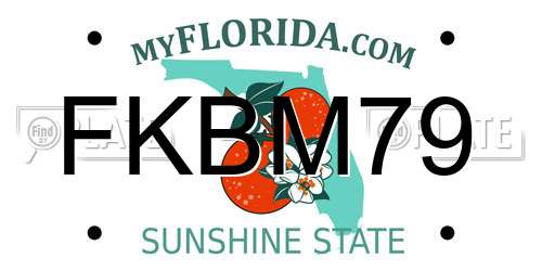 FKBM79 Florida License Plate