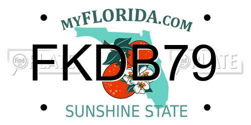 FKDB79 Florida License Plate