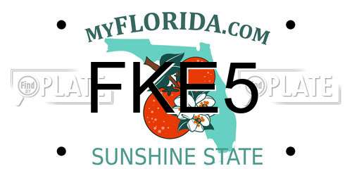 FKE5 Florida License Plate