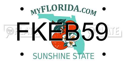 FKEB59 Florida License Plate