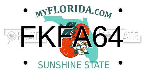 FKFA64 Florida License Plate