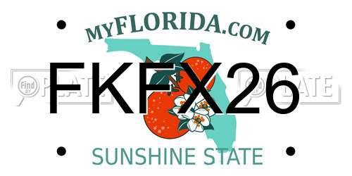 FKFX26 Florida License Plate