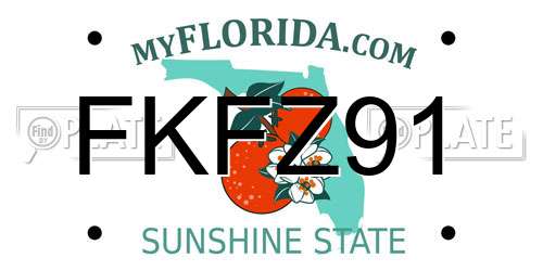 FKFZ91 Florida License Plate