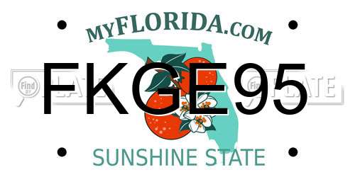 FKGE95 Florida License Plate