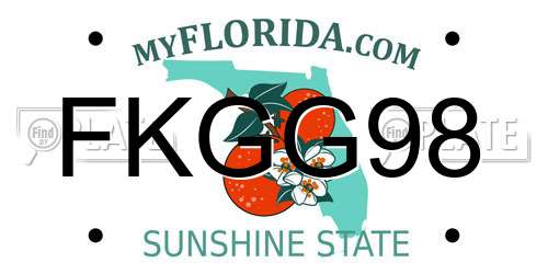 FKGG98 Florida License Plate