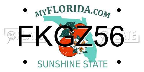 FKGZ56 Florida License Plate