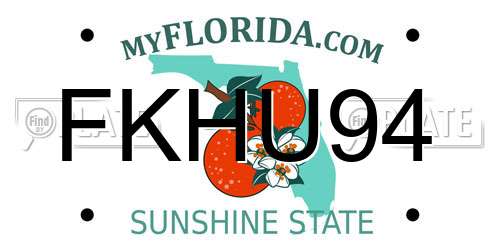 FKHU94 Florida License Plate