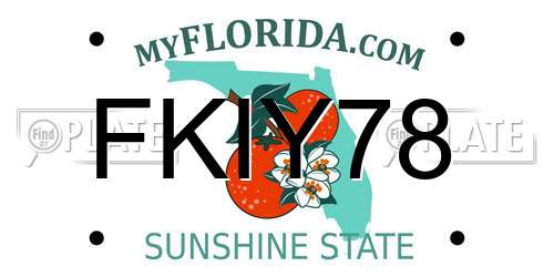 FKIY78 Florida License Plate