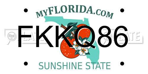 FKKQ86 Florida License Plate
