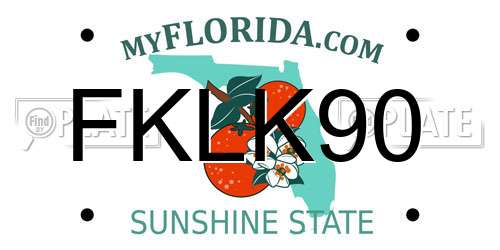 FKLK90 Florida License Plate