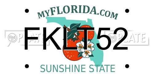 FKLT52 Florida License Plate