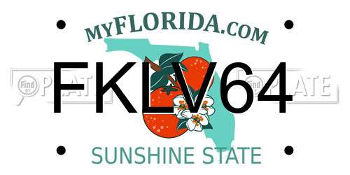 FKLV64 Florida License Plate