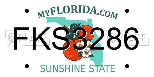 FKS3286 Florida License Plate