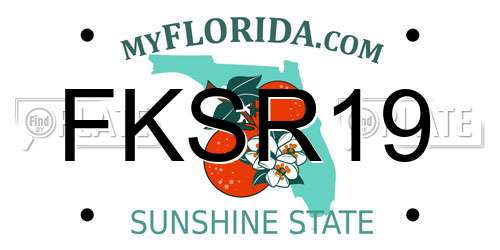 FKSR19 Florida License Plate