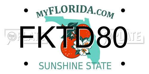 FKTD80 Florida License Plate