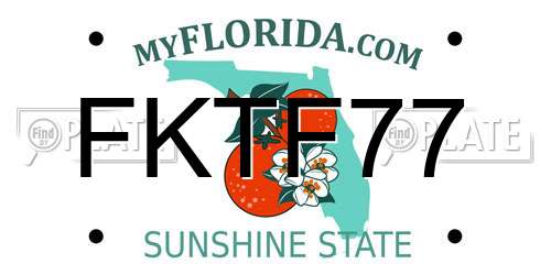FKTF77 Florida License Plate