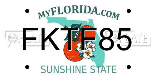 FKTF85 Florida License Plate