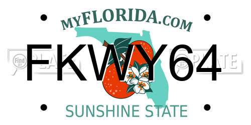 FKWY64 Florida License Plate