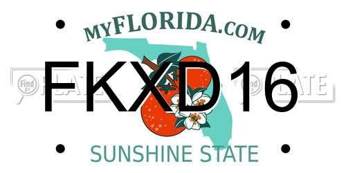 FKXD16 Florida License Plate