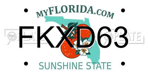 FKXD63 Florida License Plate