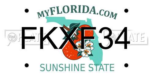 FKXF34 Florida License Plate