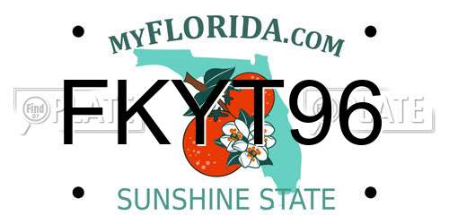 FKYT96 Florida License Plate