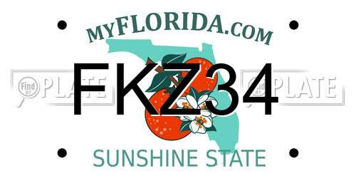 FKZ34 Florida License Plate