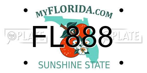 FL888 Florida License Plate