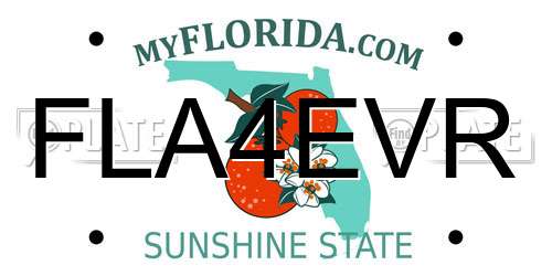 FLA4EVR Florida License Plate