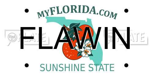 FLAWIN Florida License Plate