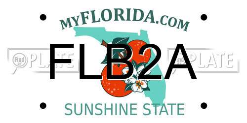 FLB2A Florida License Plate