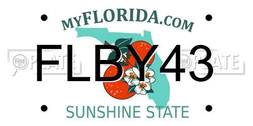 FLBY43 Florida License Plate