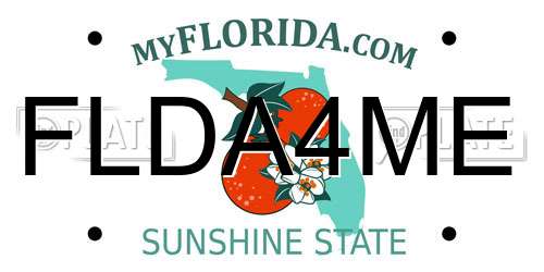 FLDA4ME Florida License Plate
