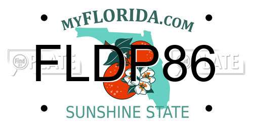 FLDP86 Florida License Plate