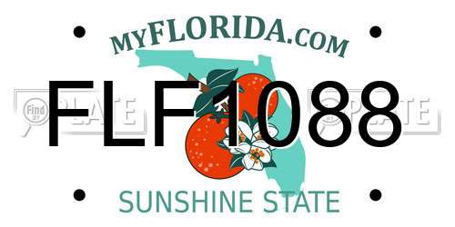 FLF1088 Florida License Plate
